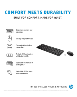 HP 230 Wireless Keyboard and Mouse Combo