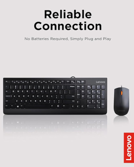 Lenovo 300 USB Arabic Wired Keyboard &amp; Mouse Combo
