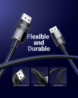 UGREEN DP 1.4 Male to Male Plastic Case Braided Cable