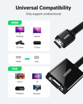 UGREEN HDMI to VGA + HDMI Converter