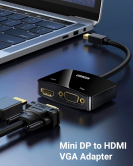 UGREEN Mini DP to HDMI + VGA Converter