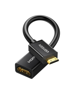 UGREEN Mini HDMI Male to HDMI Female Adapter Cable 22cm (Black)