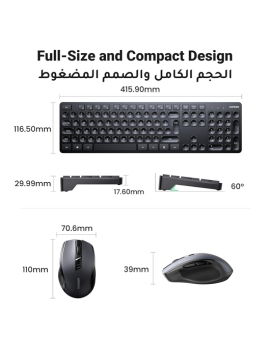 UGREEN Wireless Keyboard and Mouse Combo MK006