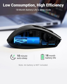 UGREEN Portable Wireless Mouse (Black) MU003